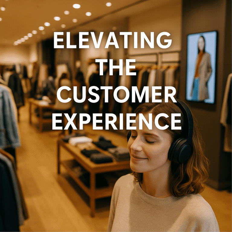 Background music and digital signage in a customer-facing business