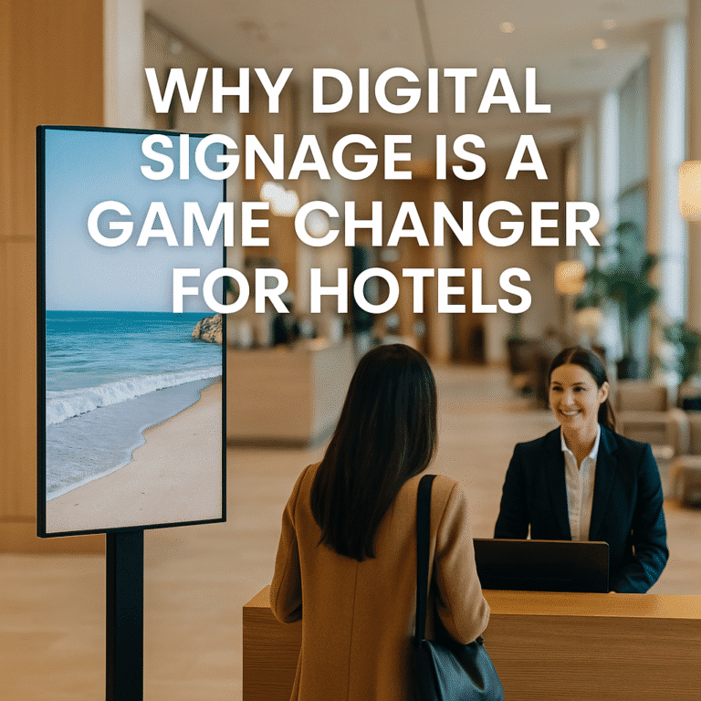 Digital signage display in a hotel