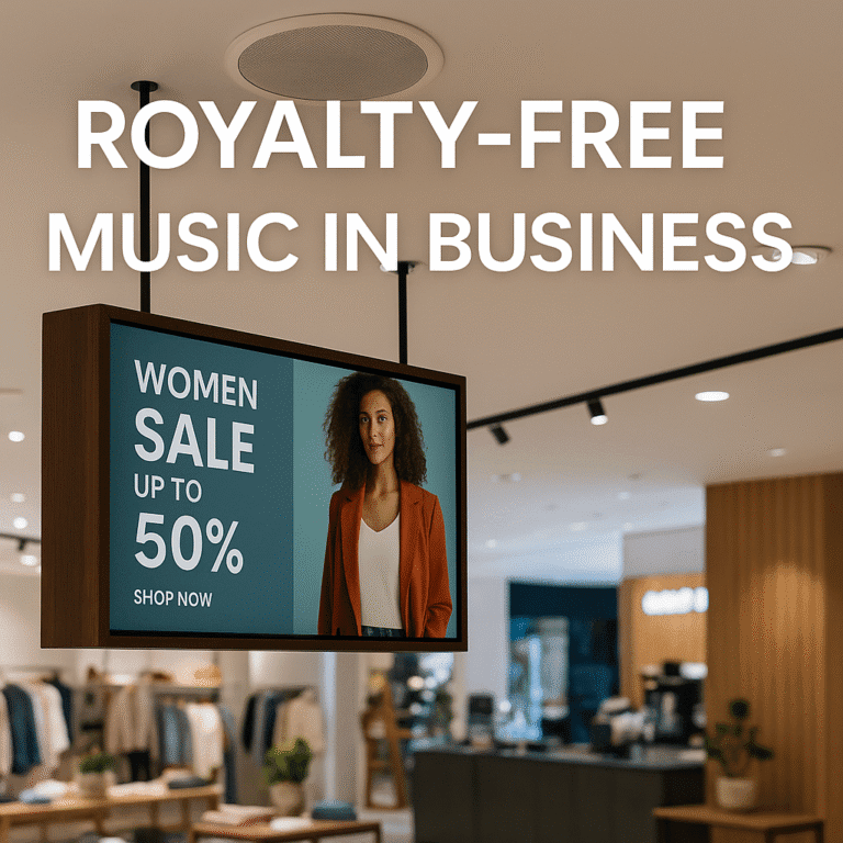 Royalty-free music for a customer-facing business